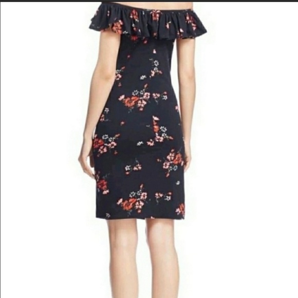 Rebecca Taylor Black Mini Ruffle Bodycon Dress S - Picture 6 of 10